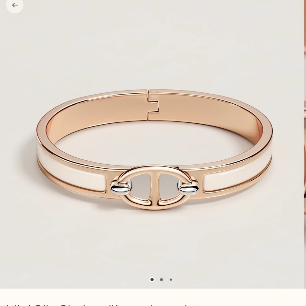 Hermes Gold and Cream Bracelet